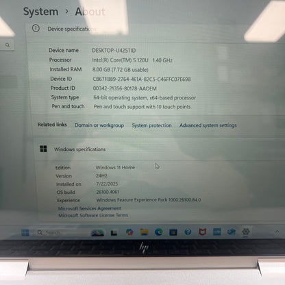 HP Envy x360 15M-ES1013DX 11.5" i5-120U 1.6GHz 8GB RAM 512GB SSD