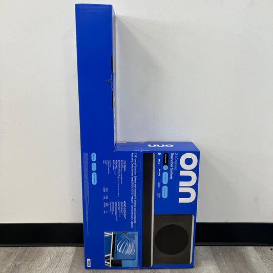 New onn 2.1 Channel Sound Bar/Subwoofer Surround Speakers Pair & Center Black