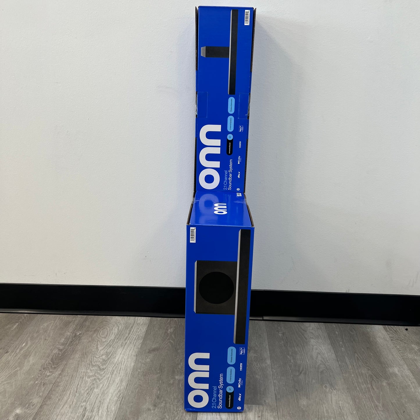 New onn 2.1 Channel Sound Bar/Subwoofer Surround Speakers Pair & Center Black