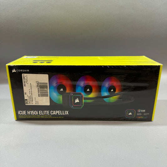 New Corsair iCUE H150i Elite Capellix 360mm RGB Liquid CPU Cooler RWF0047