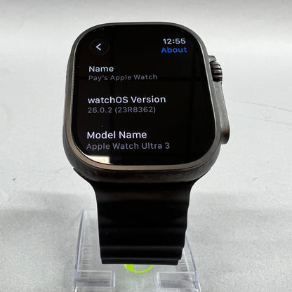 Unlocked Apple Watch Ultra 3 49MM Black Titanium Black Sport Band MF0J4LW/A