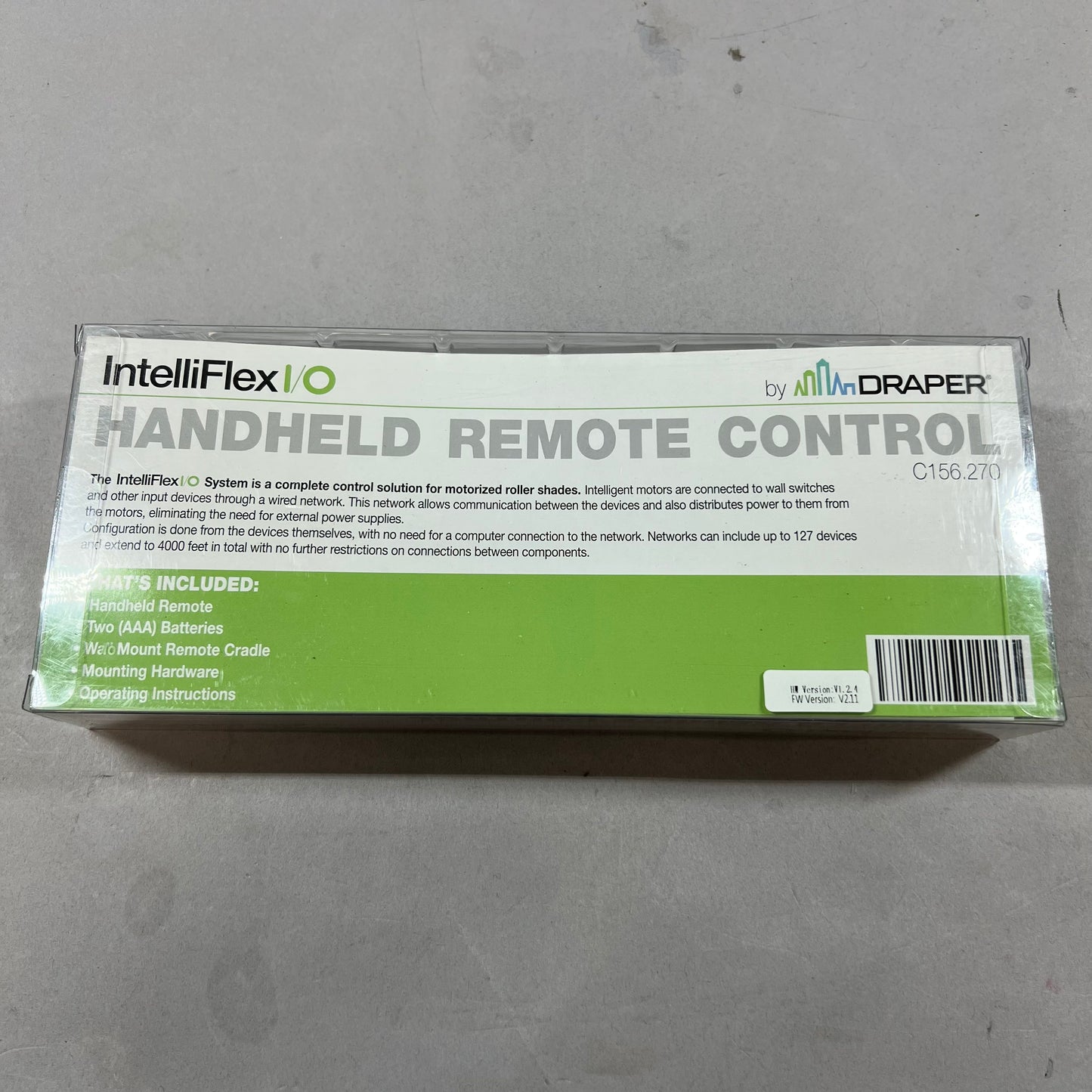 New Draper Intelliflex I/O Remote for Motorized Roller Shades C156.270