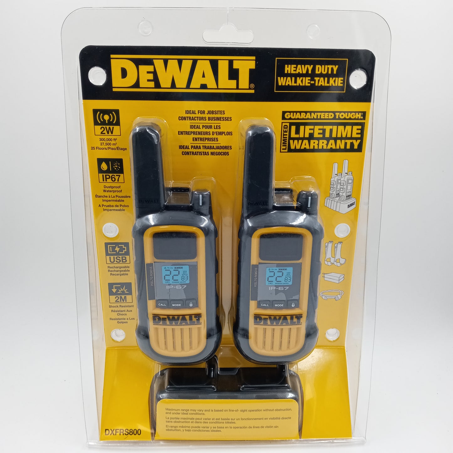 New DeWalt DXFRS800 Heavy Duty Walkie-Talkie