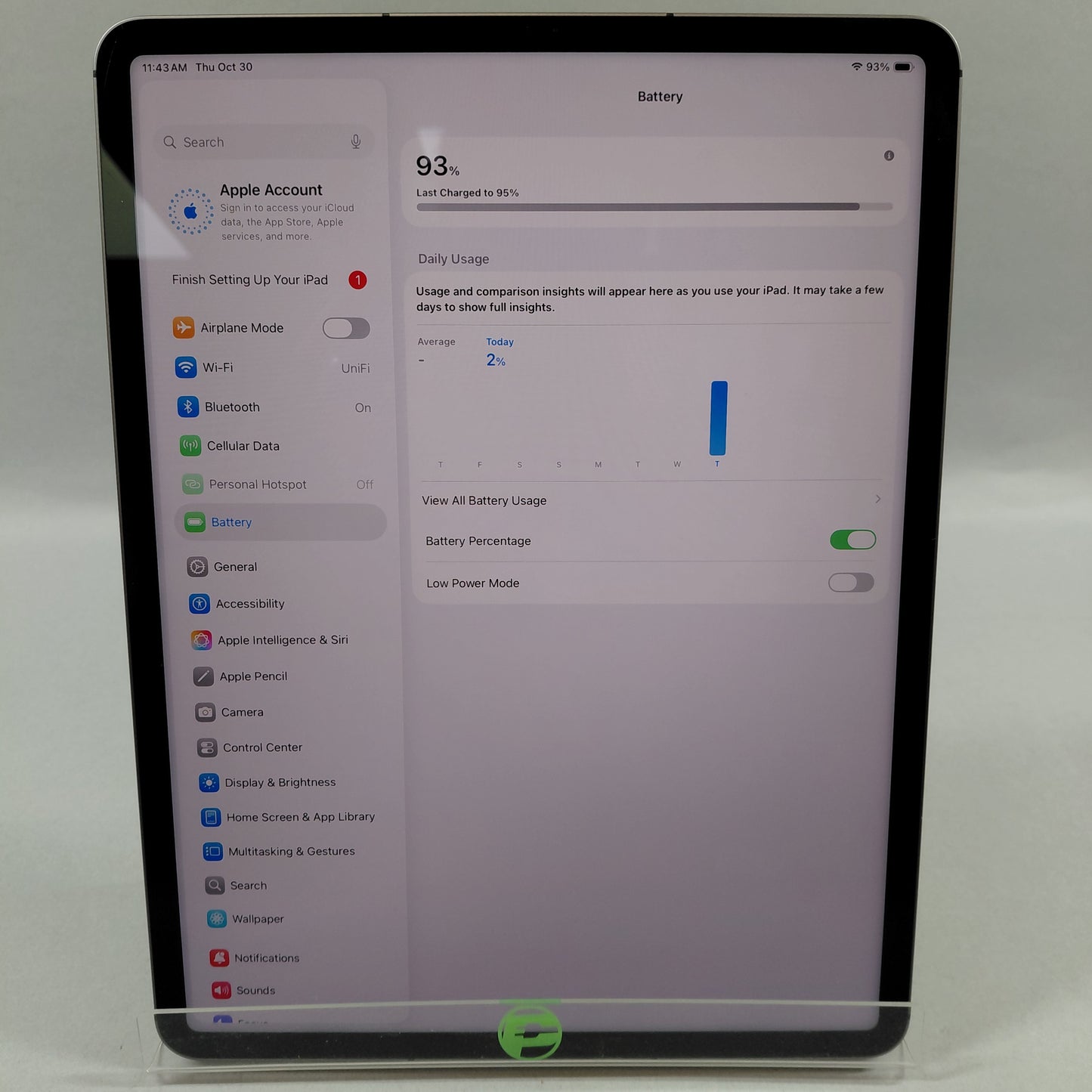 Unlocked Apple iPad Pro 12.9" 5th Gen 128GB Space Gray MHNR3LL/A