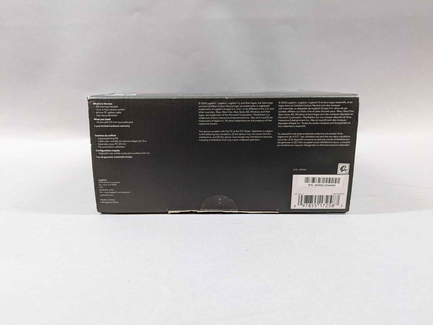 New Logitech A10 Gaming Headphones A00160