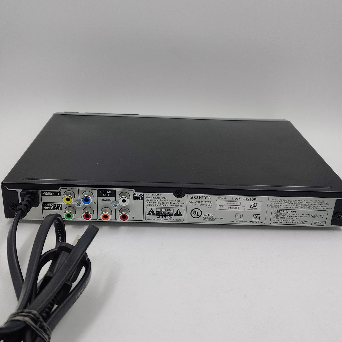 Sony Dolby Digital CD/DVD Player DVP-SR210P