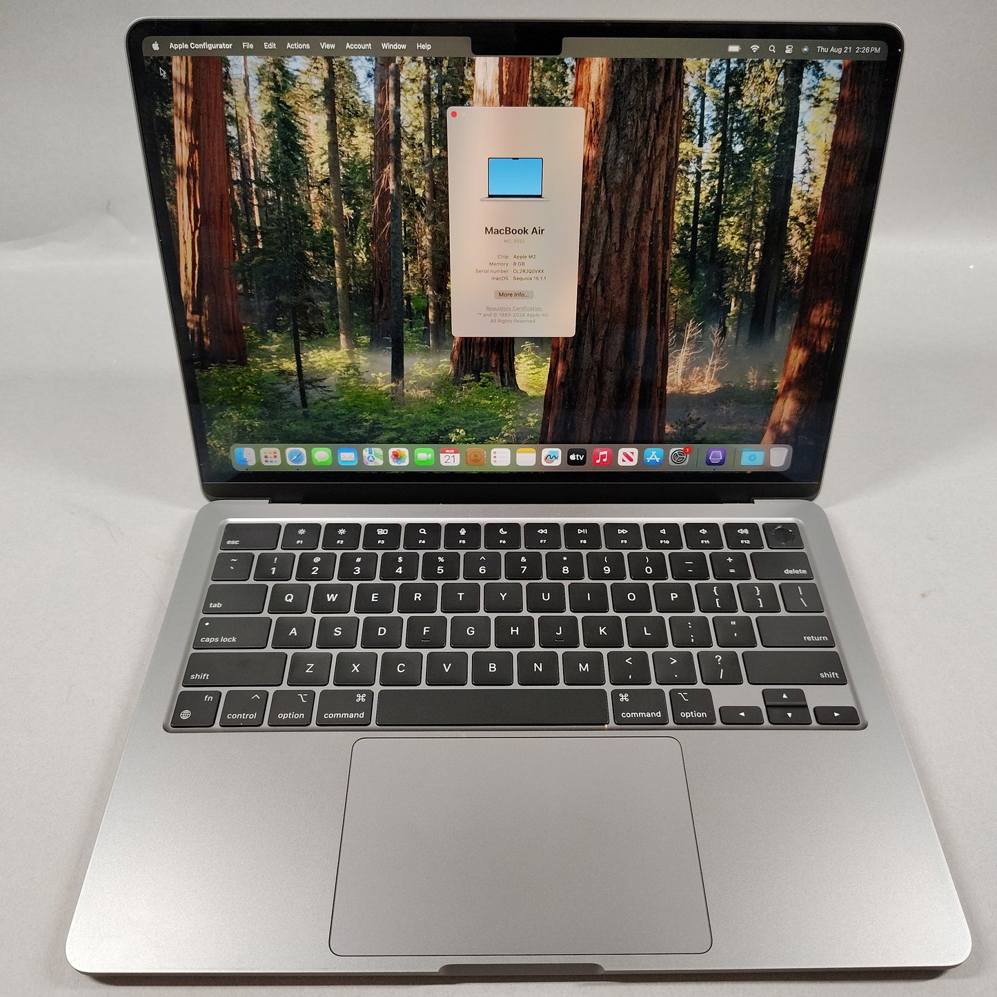 2022 Apple MacBook Air 13.6" M2 8C GPU 3.5GHz 8GB RAM 250GB SSD A2681