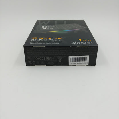 New Western Digital WD Portable WD-BLACK P40 1TB USB-C SSD WDBAWY0010BBK