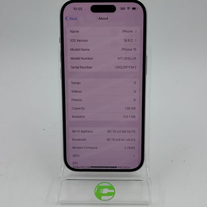 Unlocked Apple iPhone 15 128GB Pink MTLW3LL/A