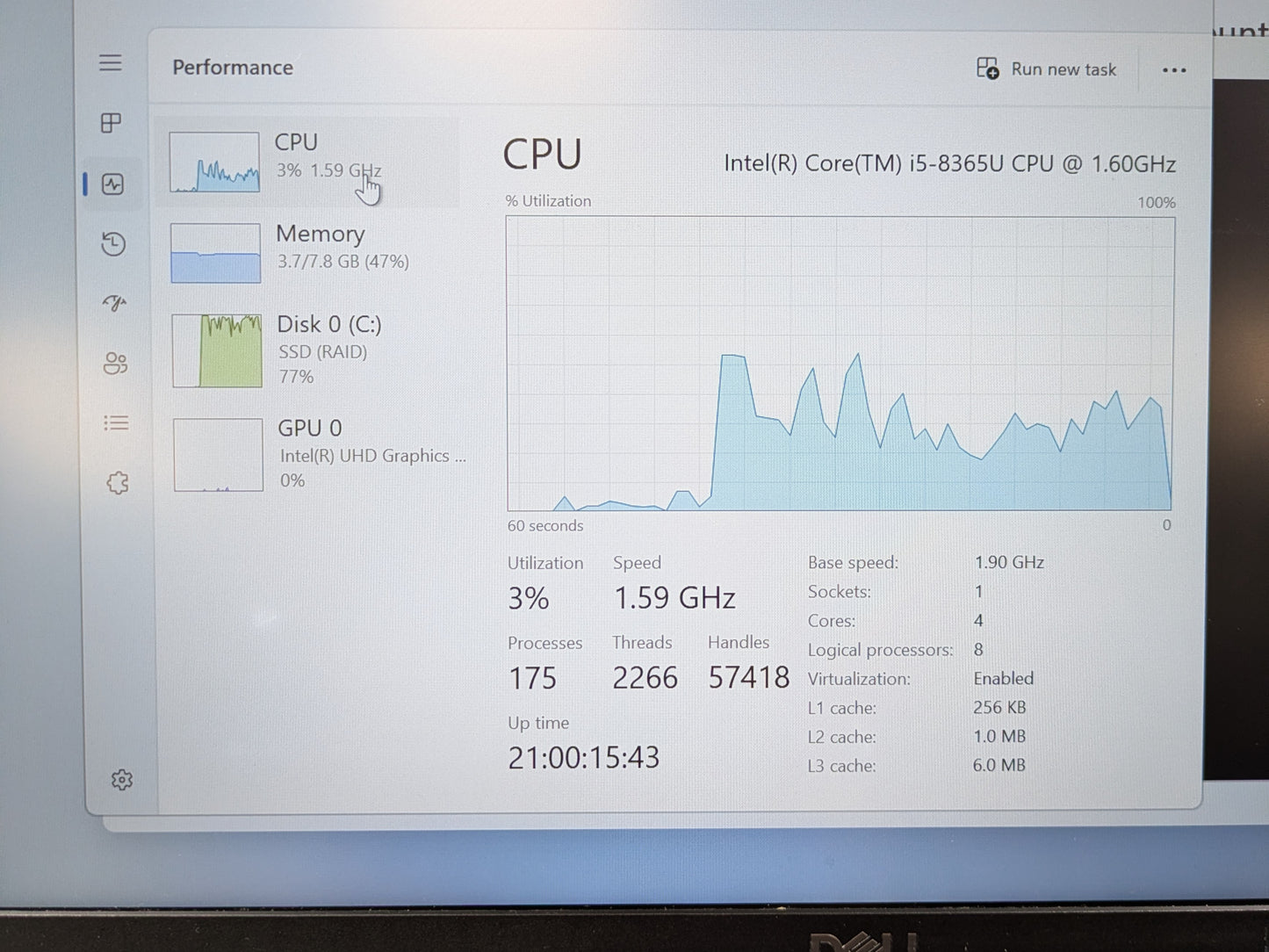 Dell Latitude 5400 14" i5-8365U  1.9GHz 8GB RAM 128GB SSD