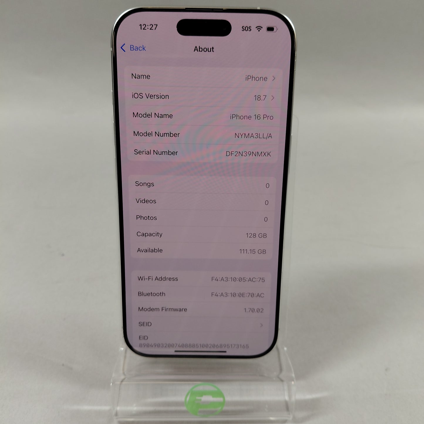 T-Mobile Apple iPhone 16 Pro 128GB Silver NYMA3LL/A