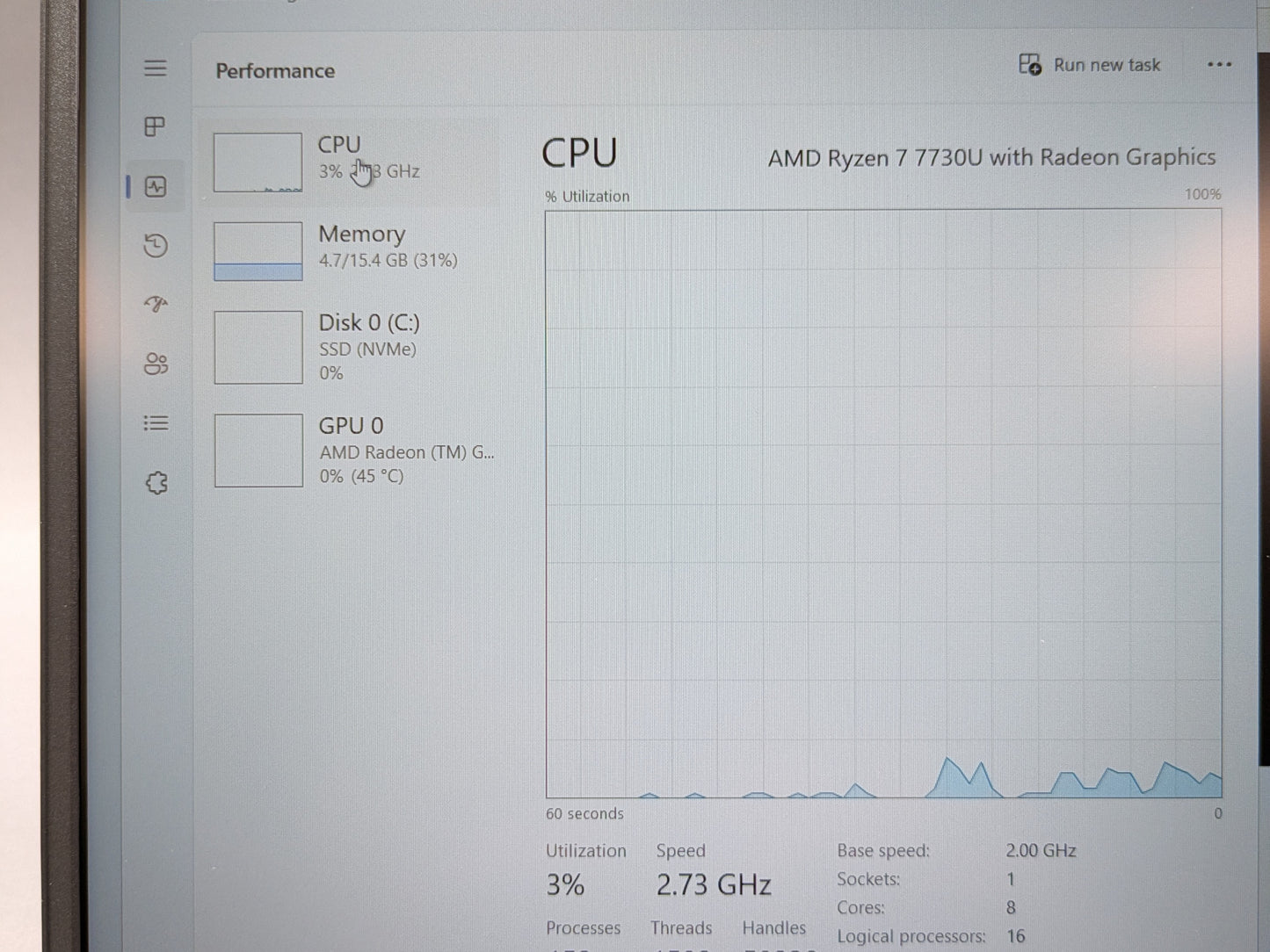 Dell Inspiron P112 15.6" Ryzen 7 7730U 4.5GHz 16GB RAM 512GB SSD AMD Radeon