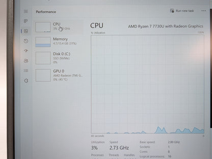 Dell Inspiron P112 15.6" Ryzen 7 7730U 4.5GHz 16GB RAM 512GB SSD AMD Radeon