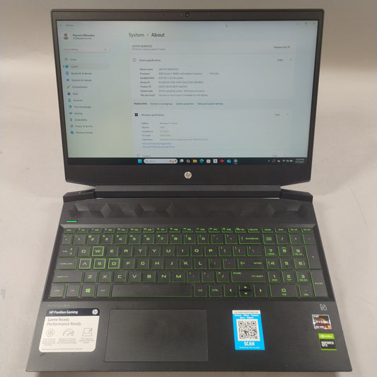 HP Pavilion Gaming 15-EC1010NR 15.6" Ryzen 5 8GB RAM 512GB GeForce GTX 1650
