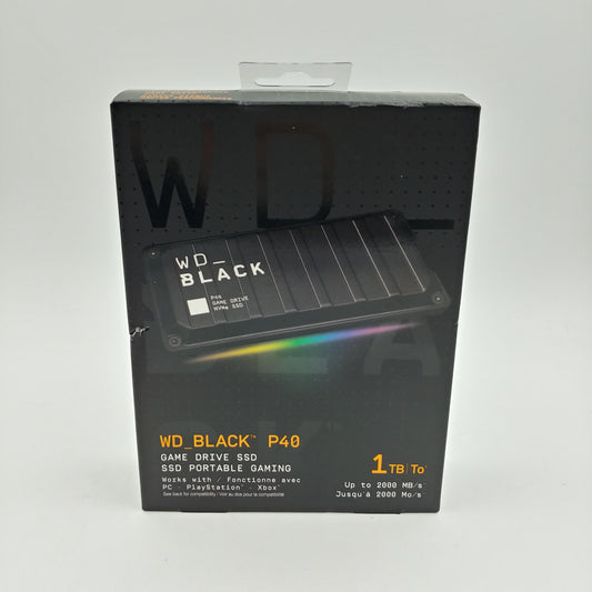 New Western Digital WD Portable WD-BLACK P40 1TB USB-C SSD WDBAWY0010BBK