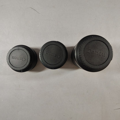 Canon EF-S 18-55mm f4-5.6, 55-200mm f4-5.6, 50mm f1.8