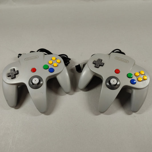 Lot of 2 Nintendo 64 Controller Gray