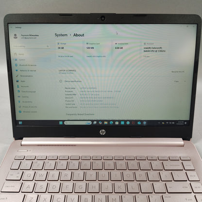HP 14-cf2112wm 14" Celeron N4120 1.1GHz 8GB RAM 64GB