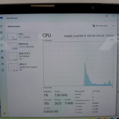 Lenovo ThinkPad 13S GEN 1 13.3" i5-10310U 2.2GHz 16GB RAM 500GB SSD