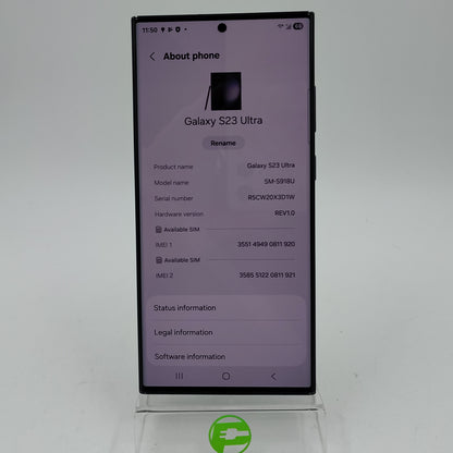 Unlocked Samsung Galaxy S23 Ultra 256GB SM-S918U Absolute Black