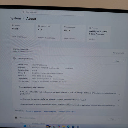 CyberPower i-Series Ryzen 7 3800X 16GB RAM 2TB HDD Nvidia GeForce RTX 2060
