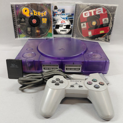 Sony PlayStation 1 PS1 Purple Console Gaming System SCPH-90001