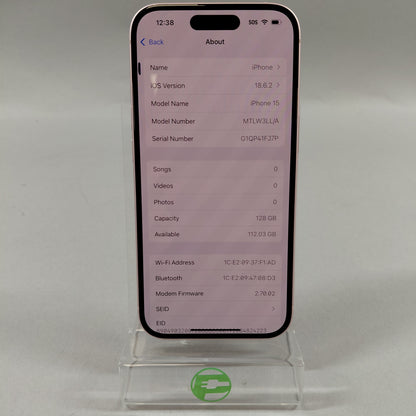 T-Mobile Apple iPhone 15 128GB Pink MTLW3LL/A