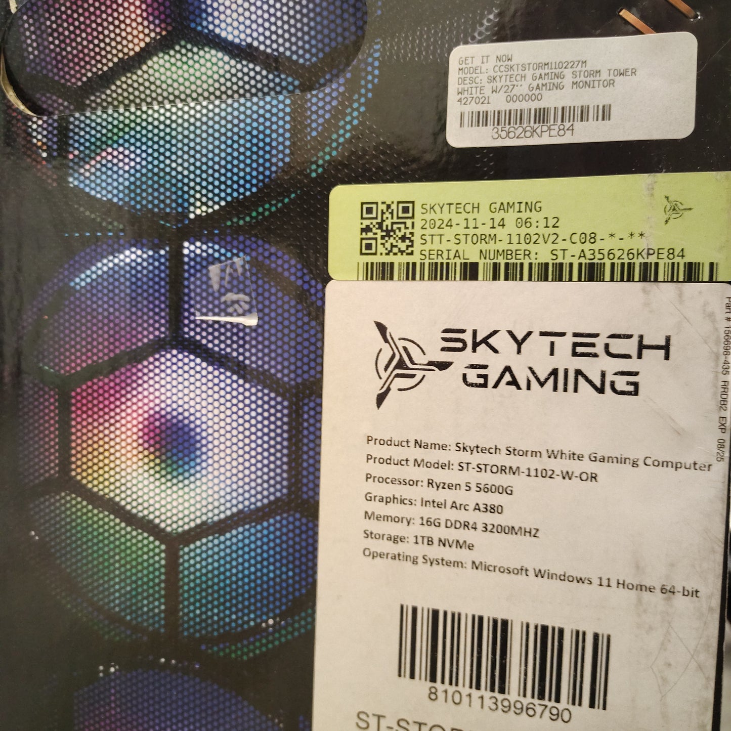 Skytech Storm Ryzen 5 5600G 3.70GHz 16GB RAM 1TB SSD ASRock Arc A380