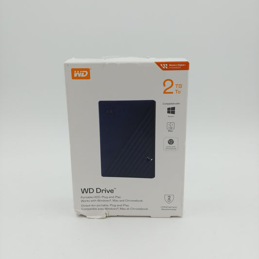 New Western Digital WD WD Drive 2TB USB-A WDBB7B0020BBL-WEWM