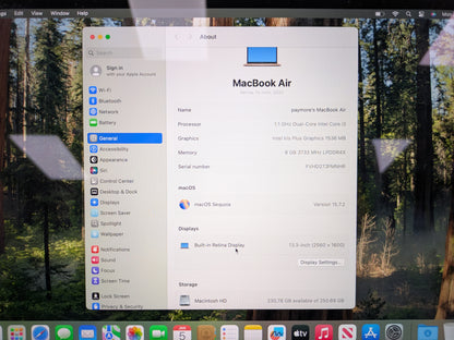 2020 Apple MacBook Air 13.3" i3 1.1GHz 8GB RAM 256GB SSD Gold A2179