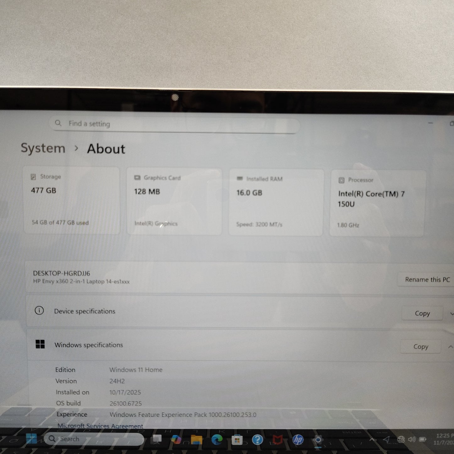 HP Envy x360 14-ES1XXX 13.3" i7-150u 1.8GHz 16GB RAM 512GB SSD