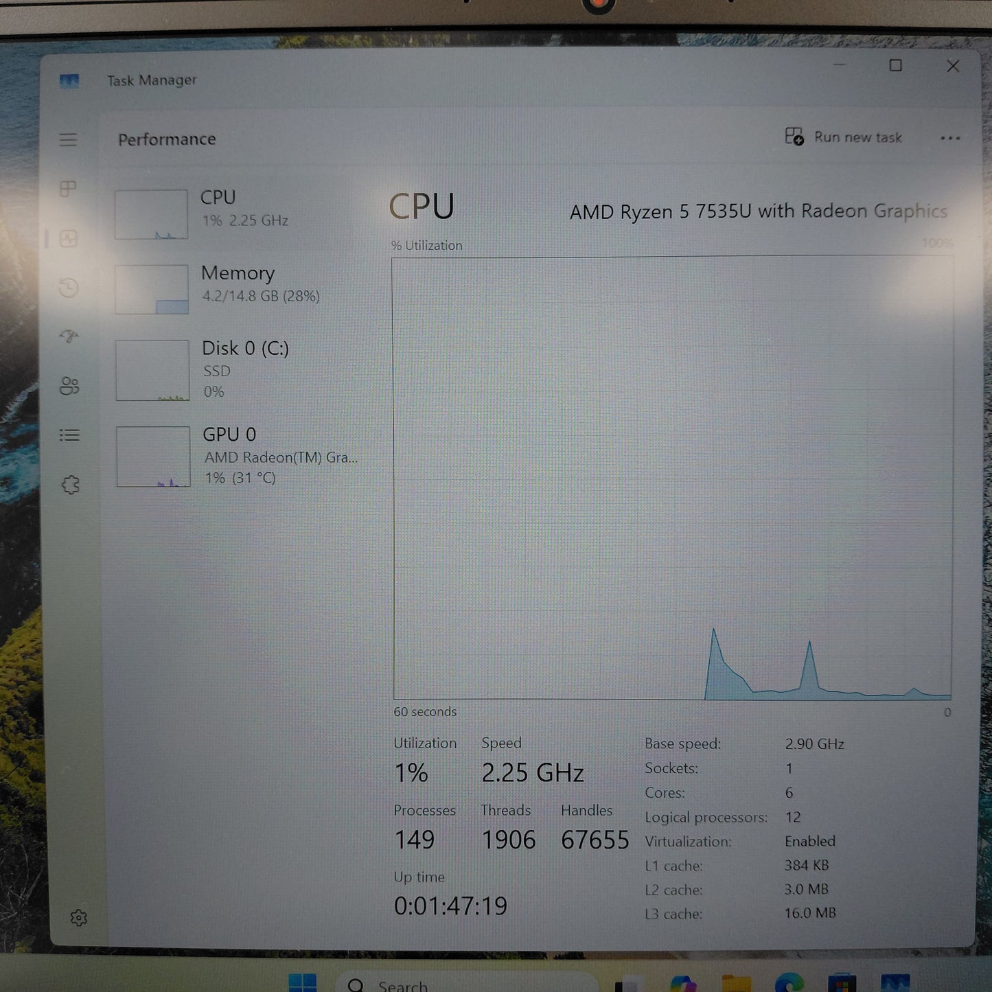 Lenovo ThinkPad 21M4S06100 14" ryzen 5 7535u 2.9GHz 16GB RAM 256GB SSD