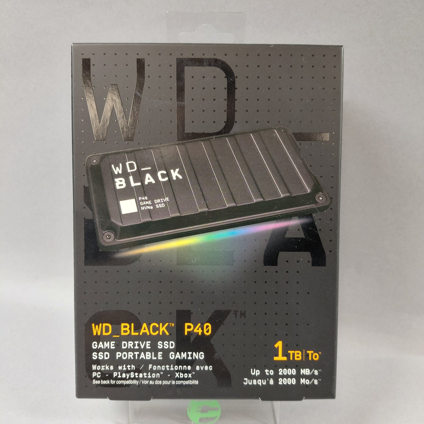 New Western Digital WD 2.5" WD-BLACK P40 1TB USB-B to USB-A SSD