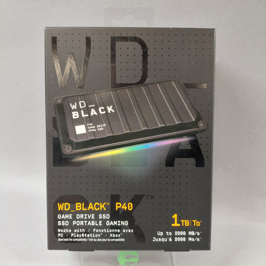 New Western Digital WD 2.5" WD-BLACK P40 1TB USB-B to USB-A SSD