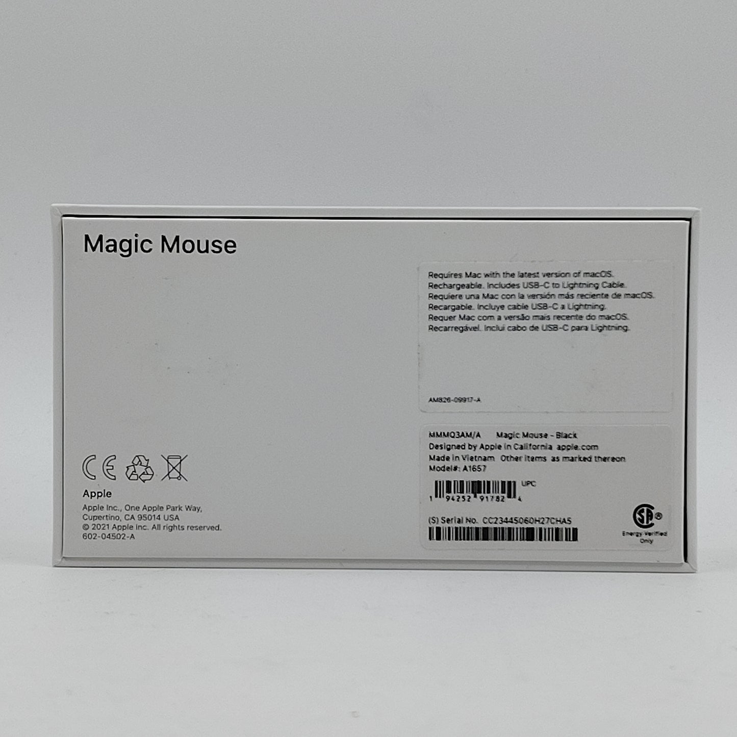 New Open Box Apple Magic Mouse White