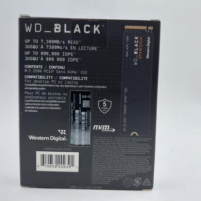New Western Digital 2.5" Black SN850X 1TB eSATA III 6Gbps SSD