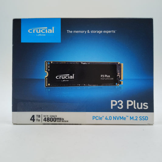 New Crucial Internal P3 Plus 4TB M.2 NVMe Gen 4.0 x 4 SSD 2521E9C0476C