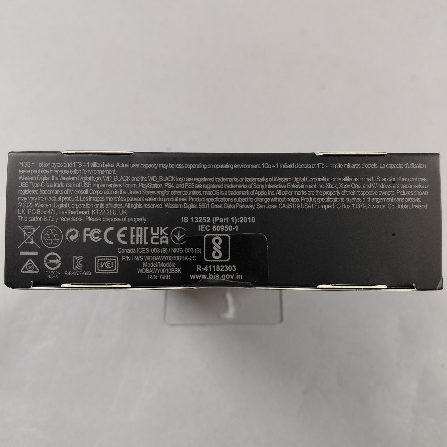 New Western Digital WD 2.5" WD-BLACK P40 1TB USB-B to USB-A SSD