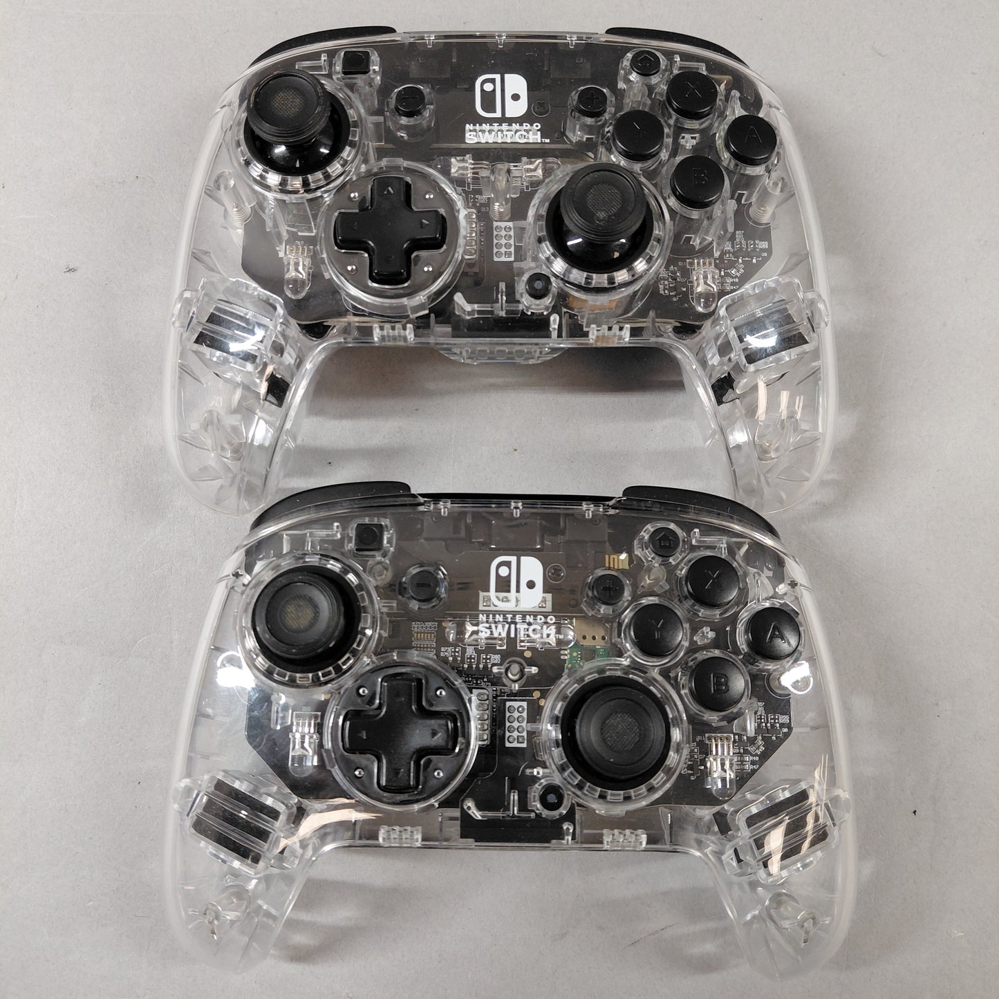 Lot of 2 PDP Nintendo Switch Pro Controller Clear/Black