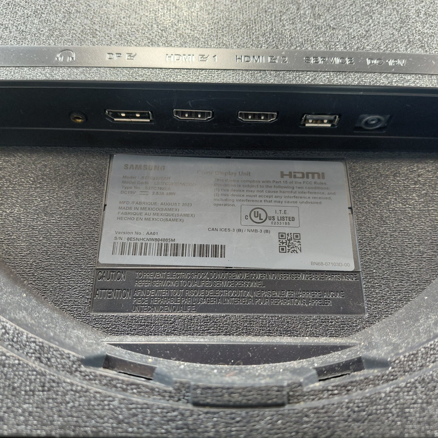 Samsung 27" S27C392EAN FHD FHD 75Hz Curved Gaming Monitor