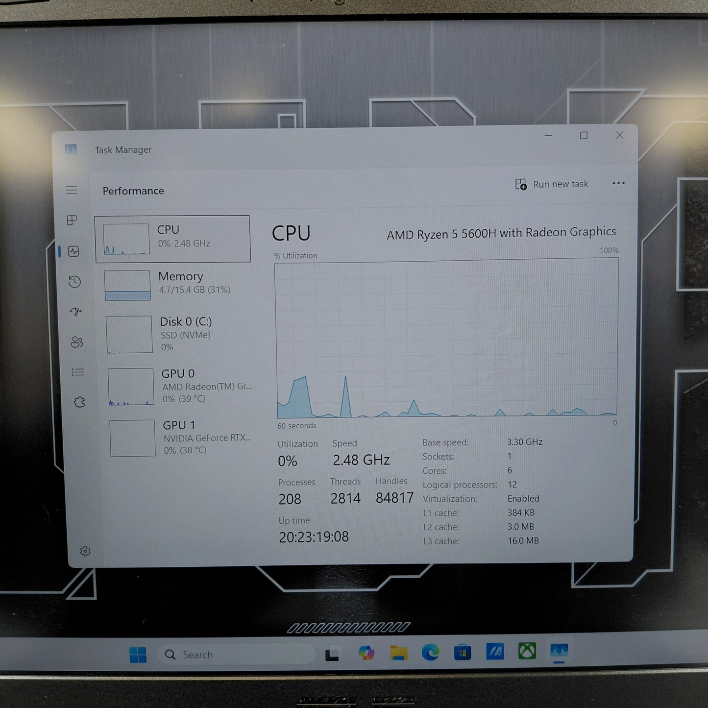 Asus TUF A15 16" Ryzen 5 5600H 3.3GHz 16GB RAM 500GB SSD GeForce RTX 3050 Ti