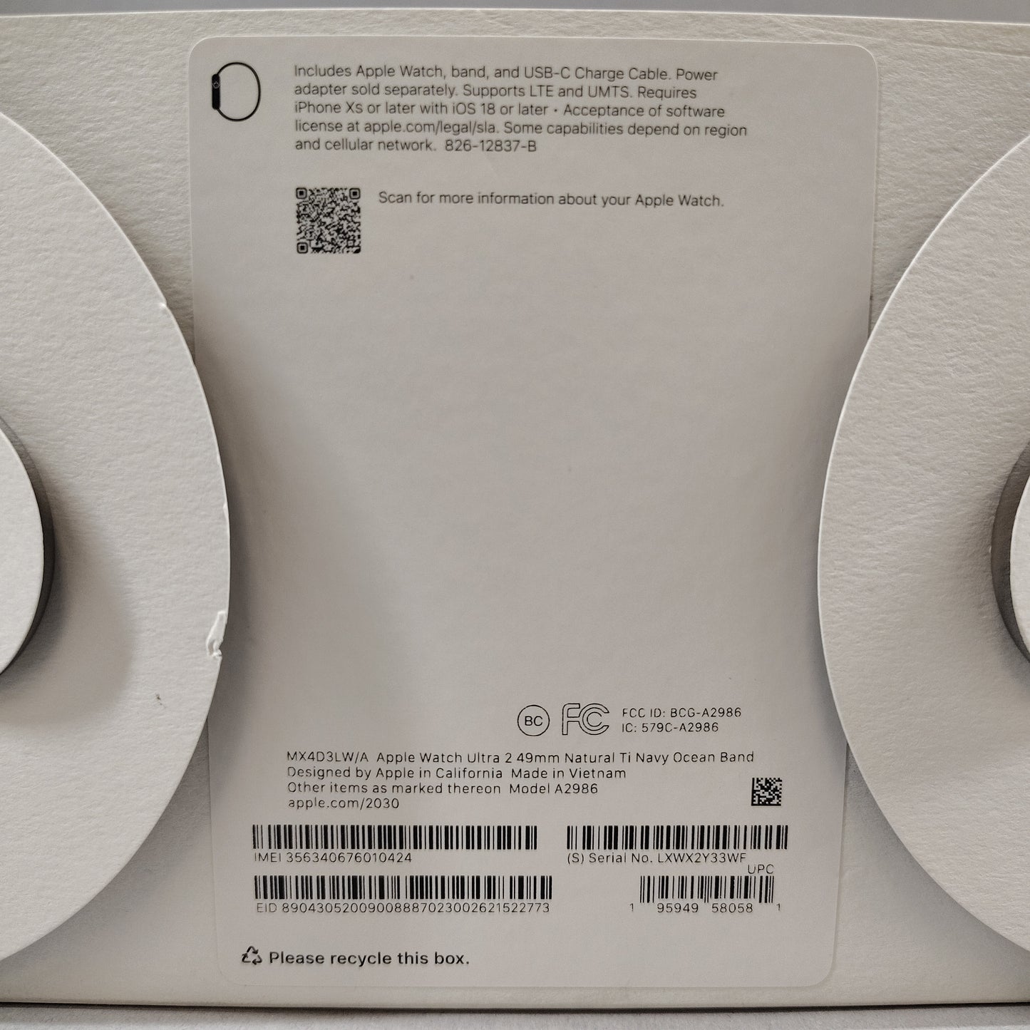 Apple Watch Ultra 2 49MM Silver Titanium A2986