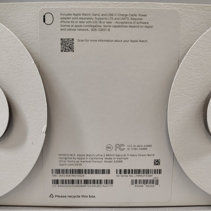 Apple Watch Ultra 2 49MM Silver Titanium A2986