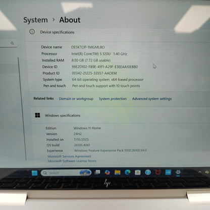 HP Envy x360 9R8R2UA#ABA 14" i5 120U 1.4GHz 8GB RAM 500GB SSD