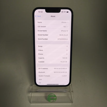 T-Mobile Apple iPhone 13 128GB MIDNIGHT MLML3LL/A