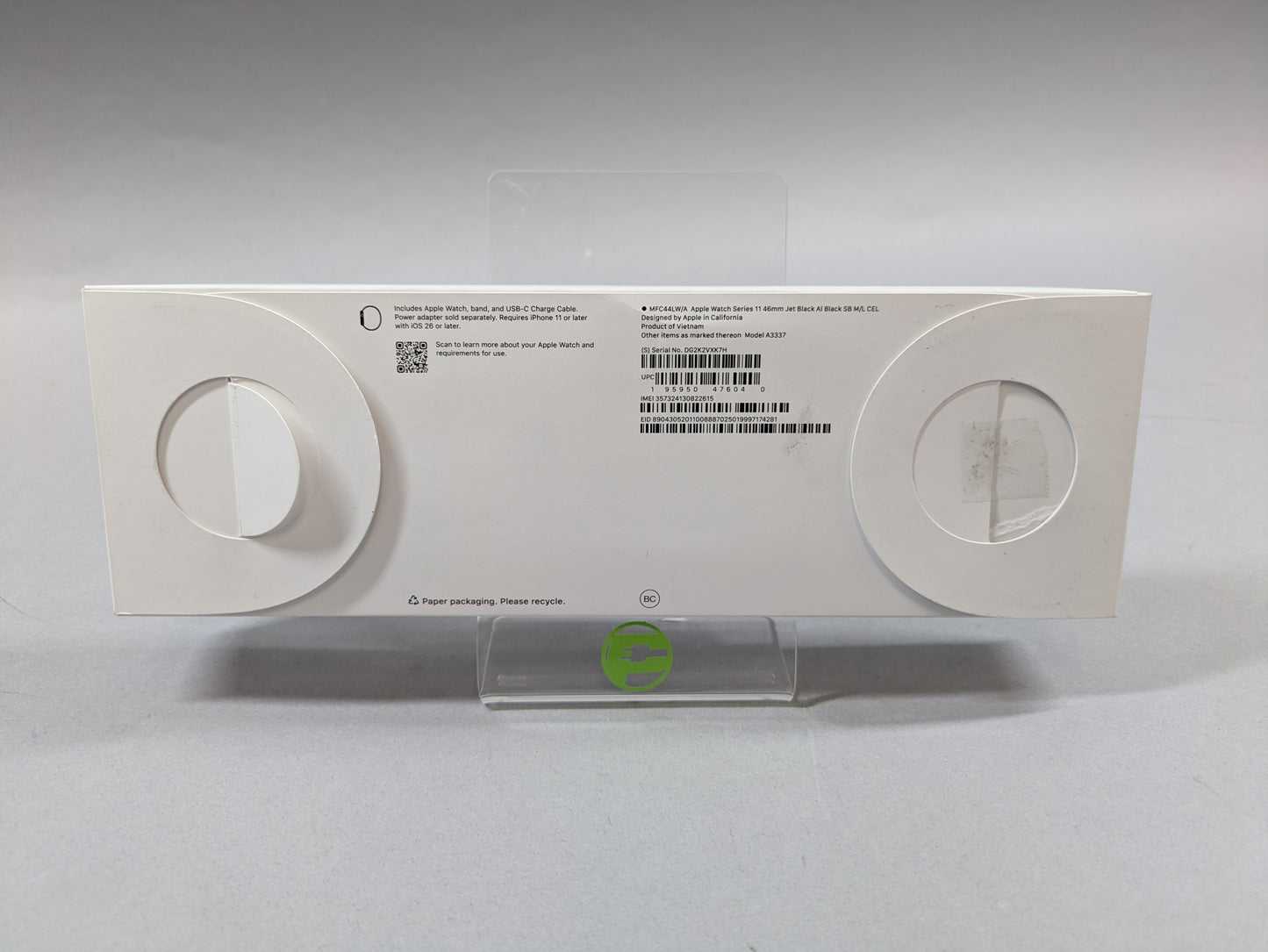 New Apple Watch Series 11 46MM Jet Black Aluminum Black Sport Band MFC44LW/A