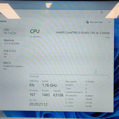 Dell Latitude 3310 13.4" I3-8145U 2.3GHz 8GB RAM 128GB SSD