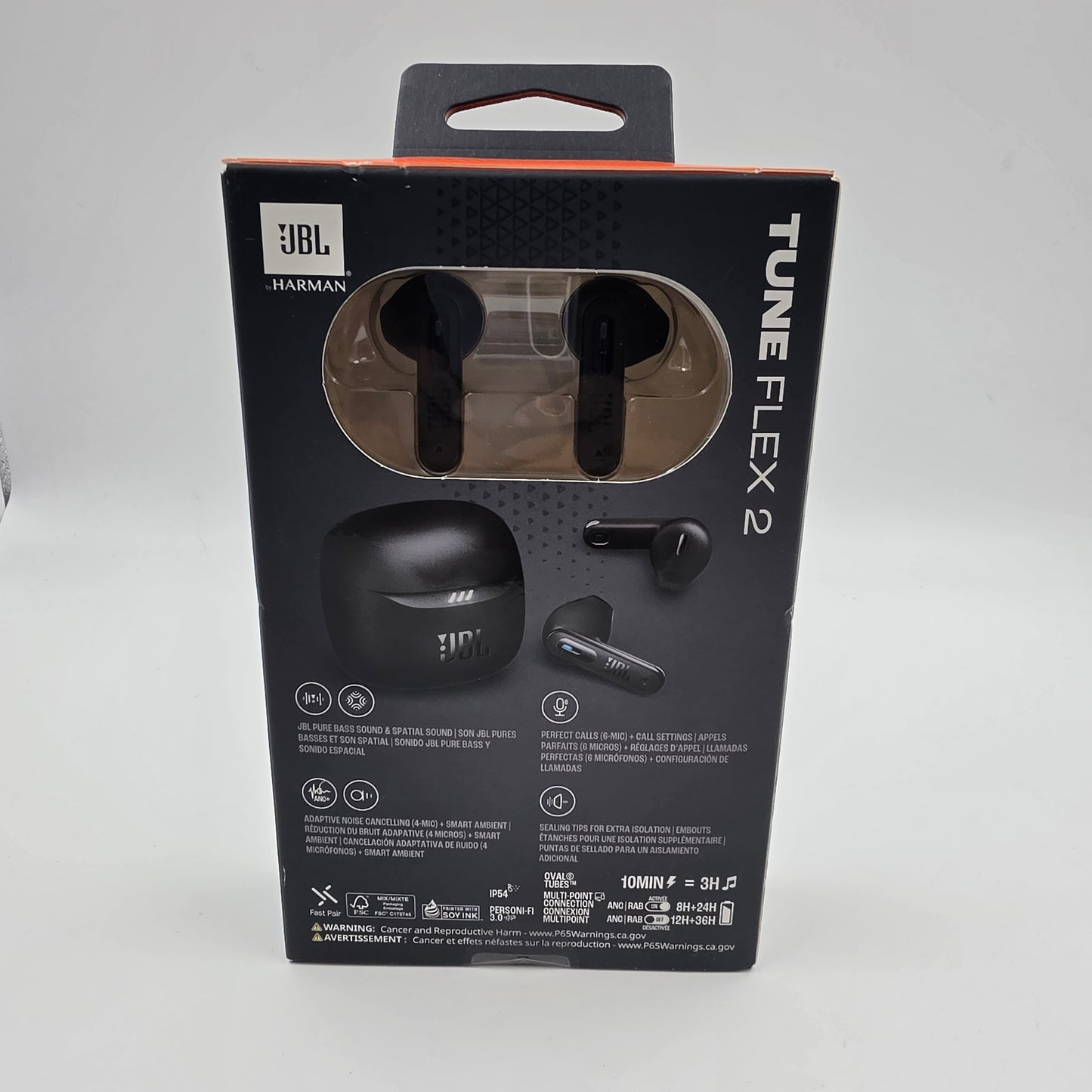 New JBL Tune Flex Noise Cancelling Wireless Earbuds  Black