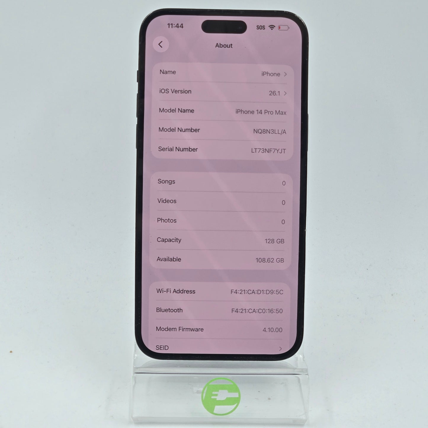 Scuffs/Scrapes AT&T Apple iPhone 14 Pro Max 128GB Bad IMEI 353665902449753