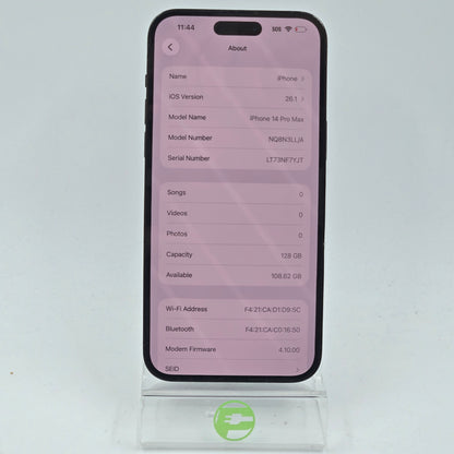 Scuffs/Scrapes AT&T Apple iPhone 14 Pro Max 128GB Bad IMEI 353665902449753